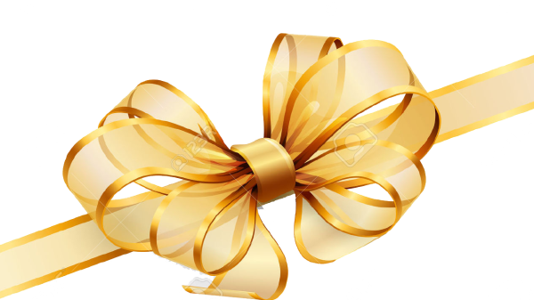 Золотая лента с бантом
