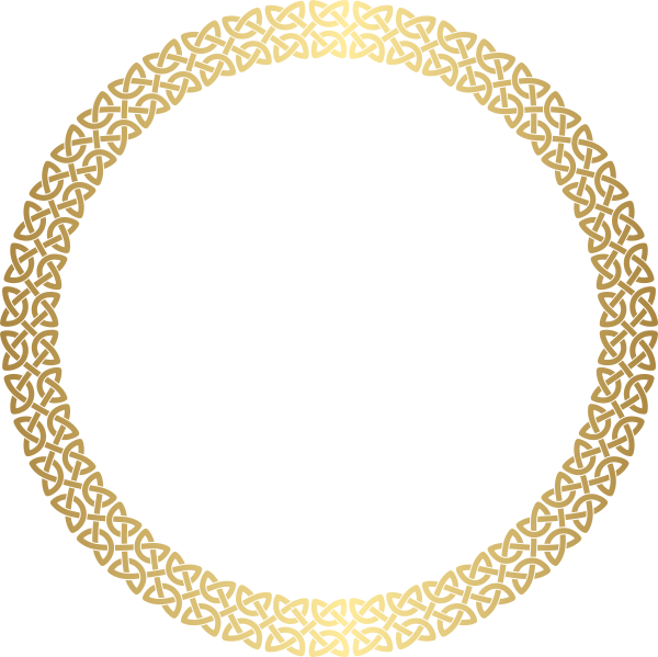 Круглая Узорная Золотая рамка