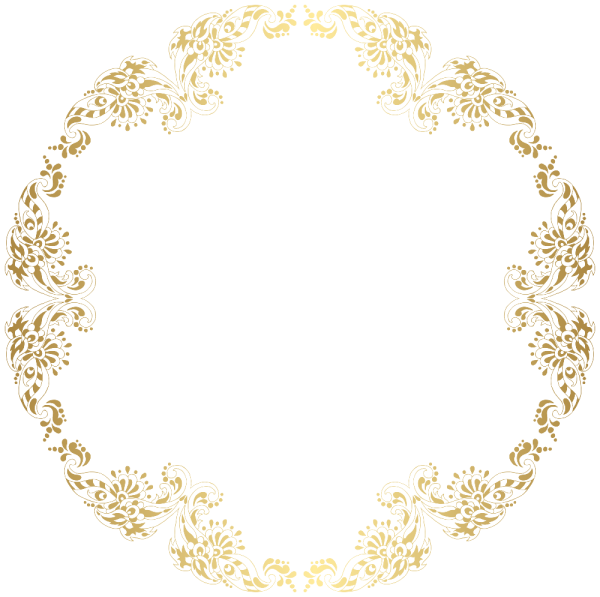 Золотая круглая рамка на прозрачном фоне