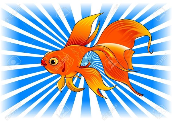 Золотая рыбка мультяшная
