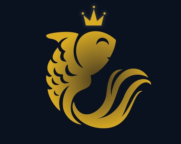 Рыбка с короной вектор