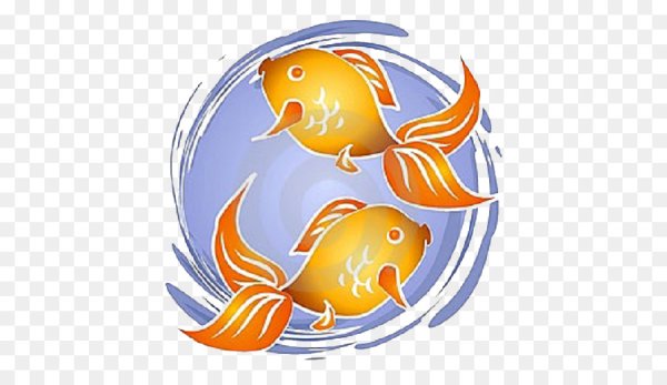 Золотая рыбка на прозрачном фоне