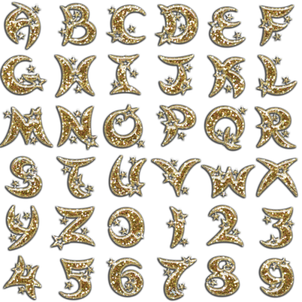 Красивые золотые буквы русского алфавита