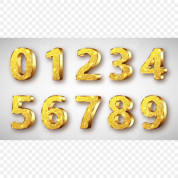 Цифры золотыми блестками
