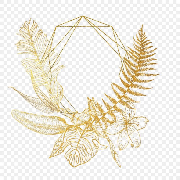 Векторная ветка с листьями Золотая