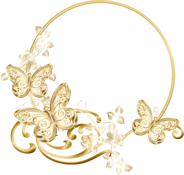 Золотые элементы на прозрачном фоне