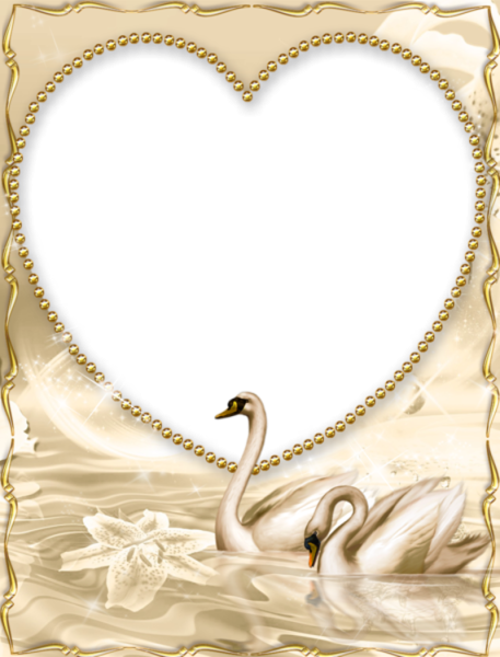 Свадебная рамка с лебедями