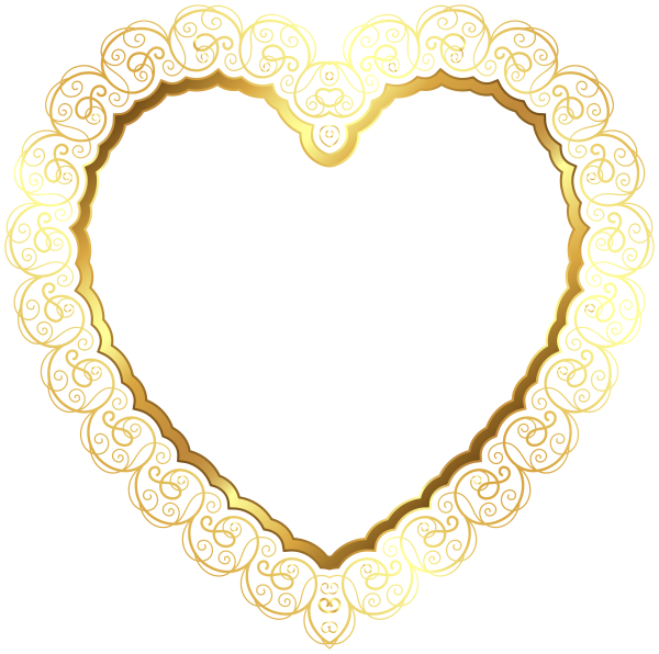 Золотая рамка сердце