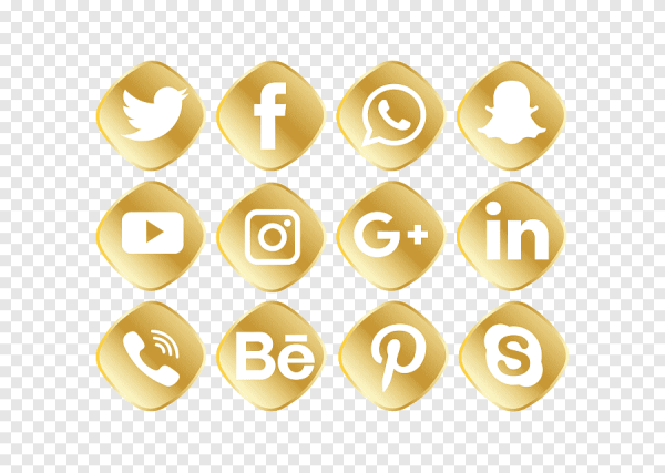 Значок соцсетей золото