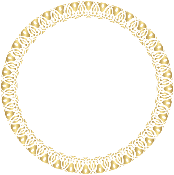 Круглая кружевная Золотая рамка
