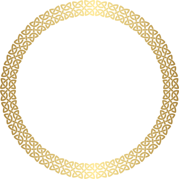 Круглая Узорная Золотая рамка