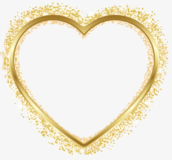Золотая рамка сердце
