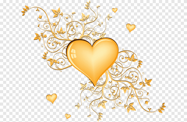 Золотые сердечки клипарт