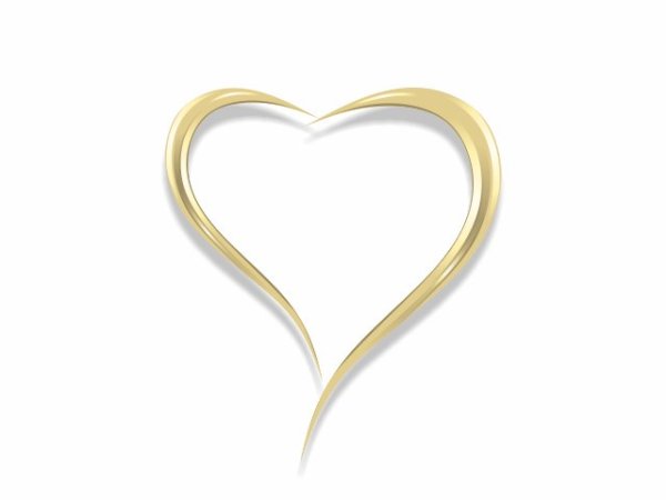 Золотые сердечки на белом фоне