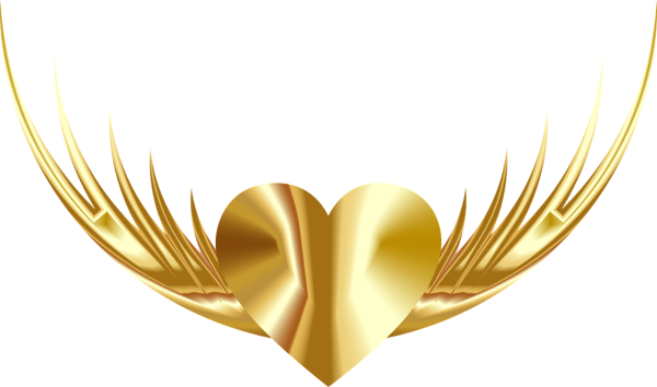 Золотые сердечки на прозрачном фоне