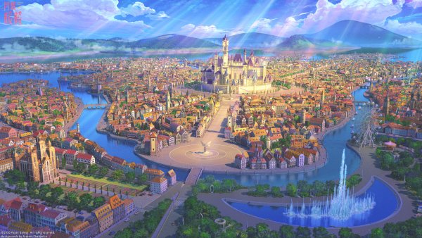 Фэнтези город аниме