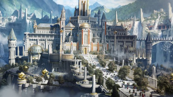 Имперский дворец фэнтези арт концепт