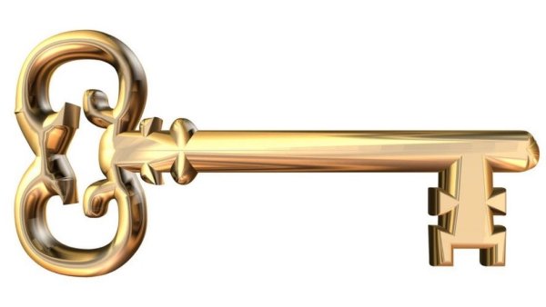 Ключик на белом фоне