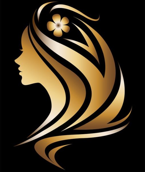 Силуэт девушки с золотыми волосами