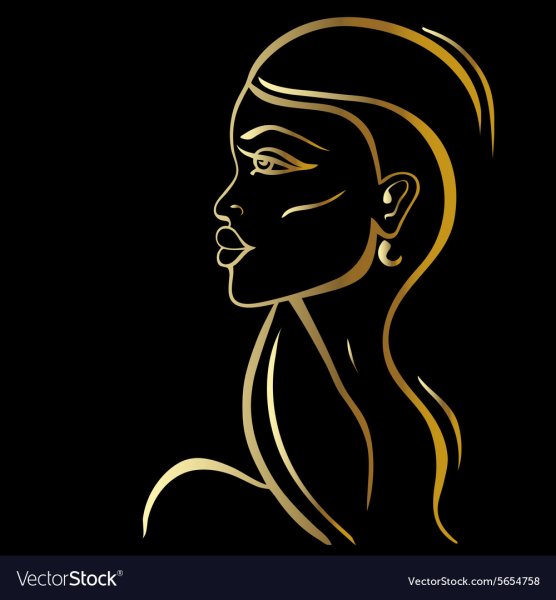 Силуэт лица на черном фоне