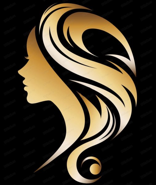 Силуэт девушки с золотыми волосами