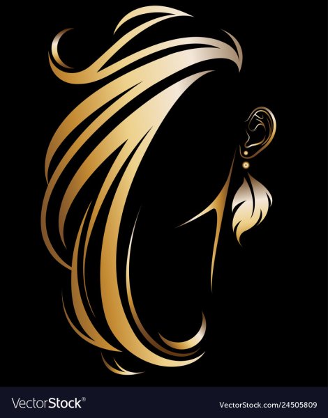 Силуэт салон красоты золото