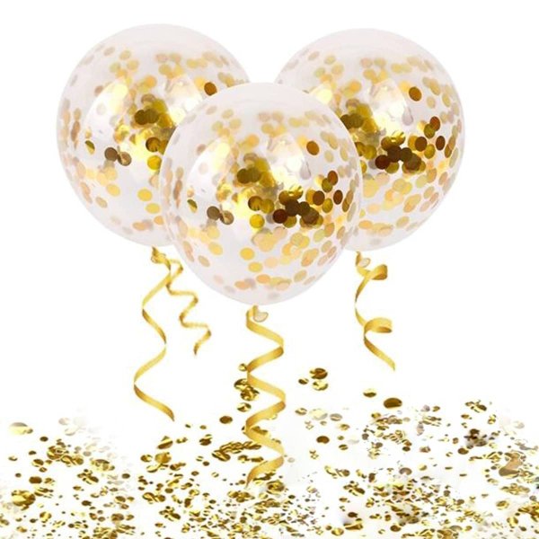 Шары с золотым конфетти