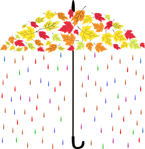 Осенний зонтик на прозрачном фоне