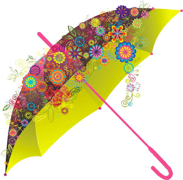Разноцветный зонтик на прозрачном фоне