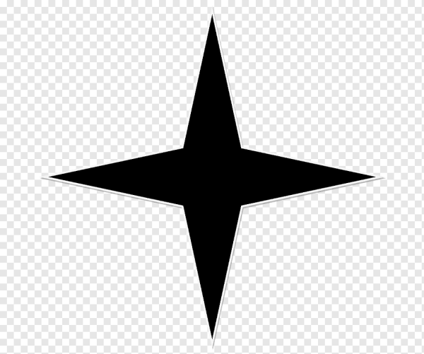 Четырехконечная звезда черная