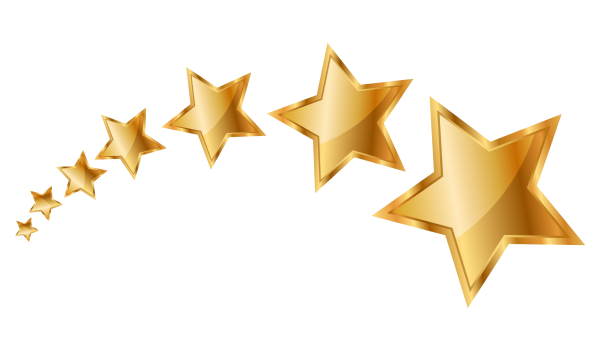 Золотые звездочки на прозрачном фоне