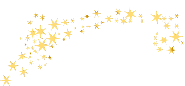 Золотые звезды на прозрачном фоне