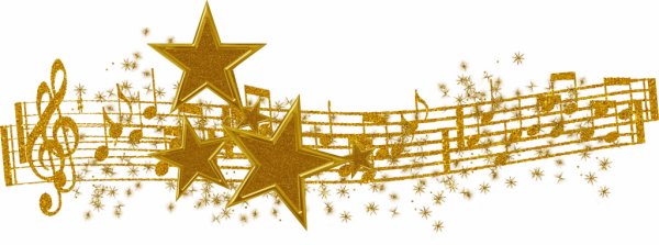 Золотые Ноты на прозрачном фоне