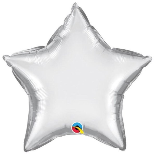 Шарики гелиевые звезда серебро
