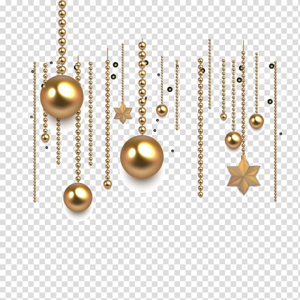 Новогодние бусы на прозрачном фоне