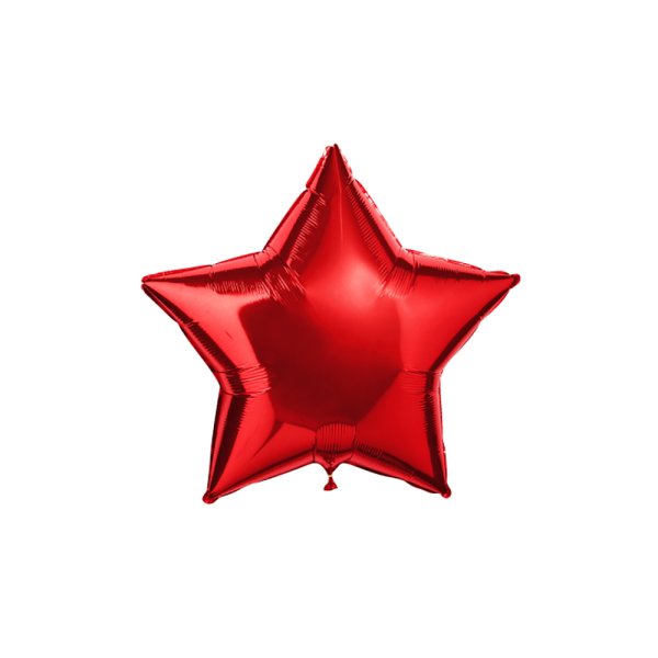 Шар фольга звезда красная
