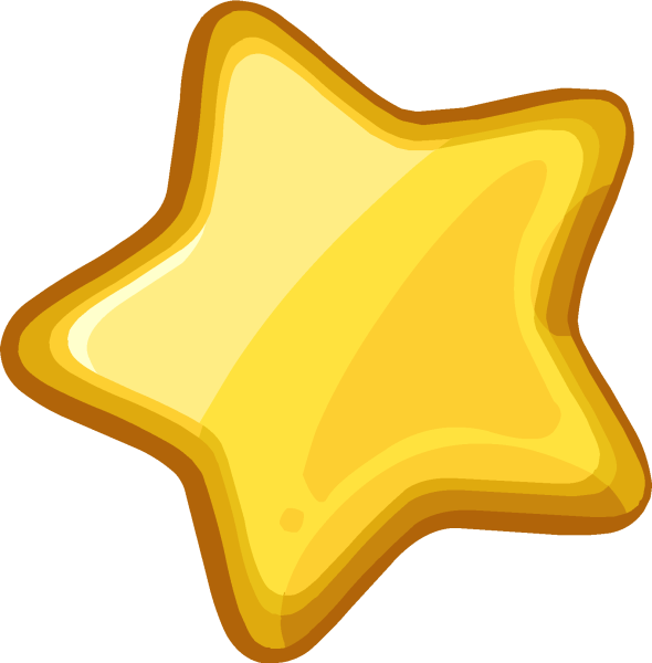 Мультяшная Звездочка на прозрачном фоне