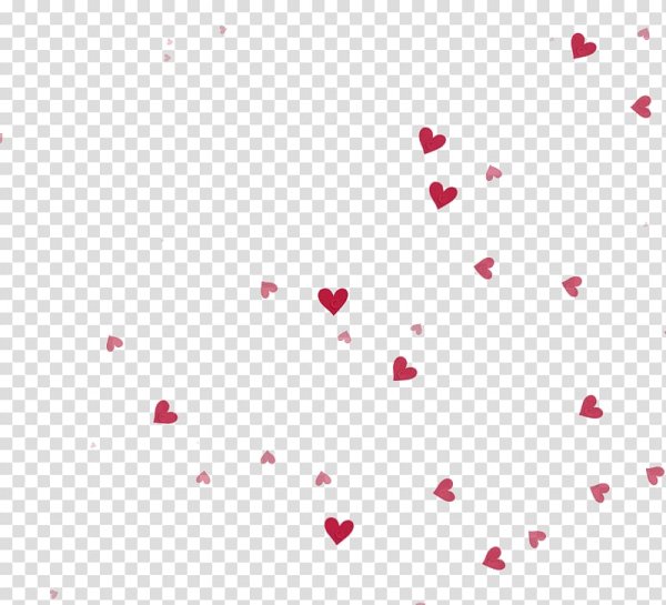 Мелкие сердечки на прозрачном фоне