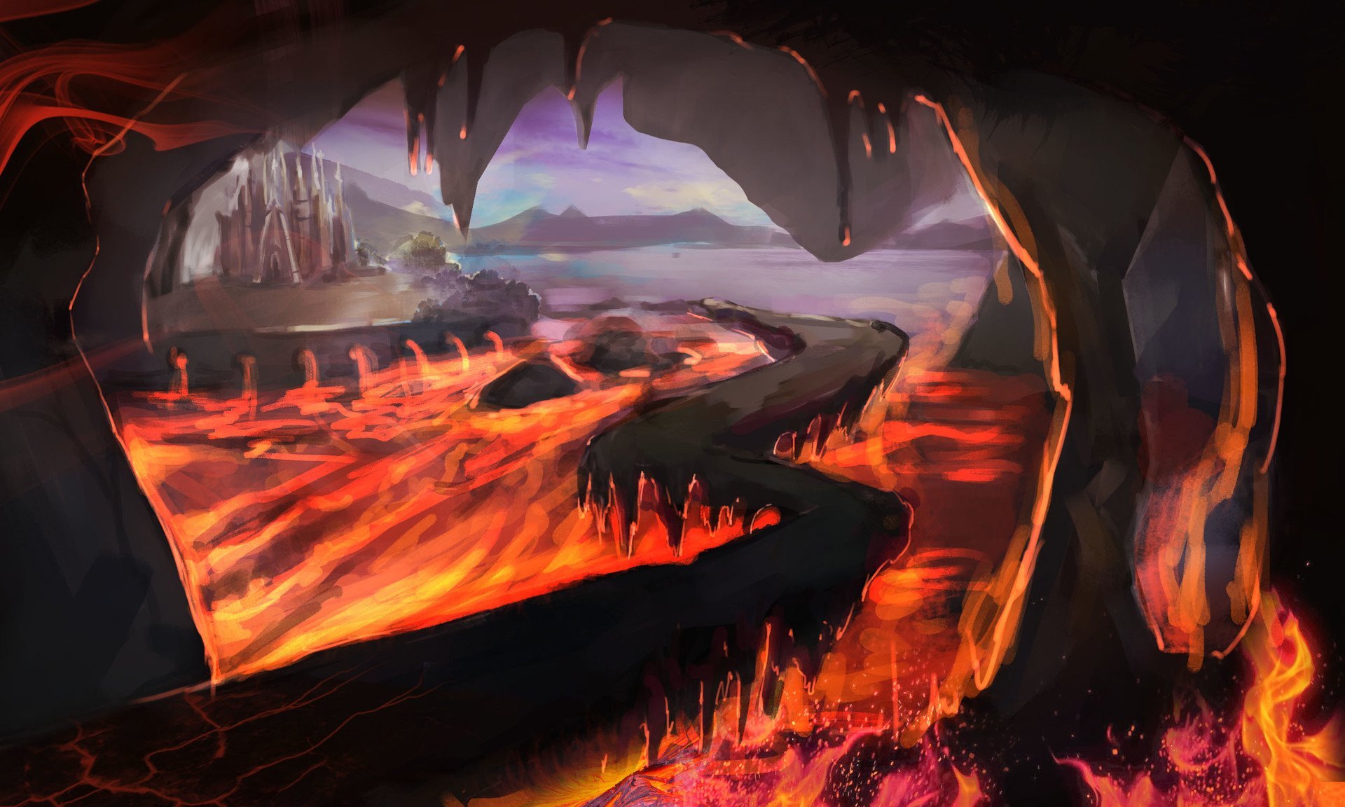 Вулканическая пещера арт