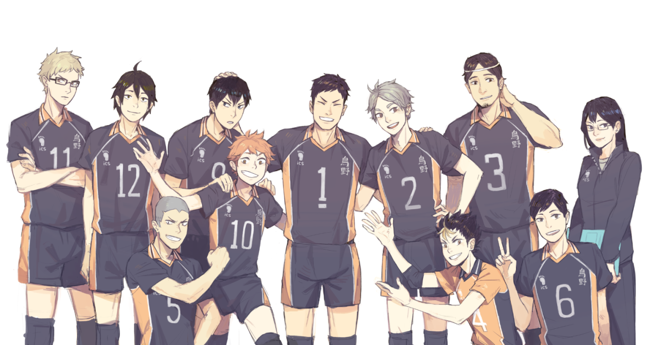 Персонажи волейбола. Волейбол команда Карасуно. Команда Карасуно персонажи. Волейбол Haikyuu. Вся команда Карасуно из аниме волейбол.