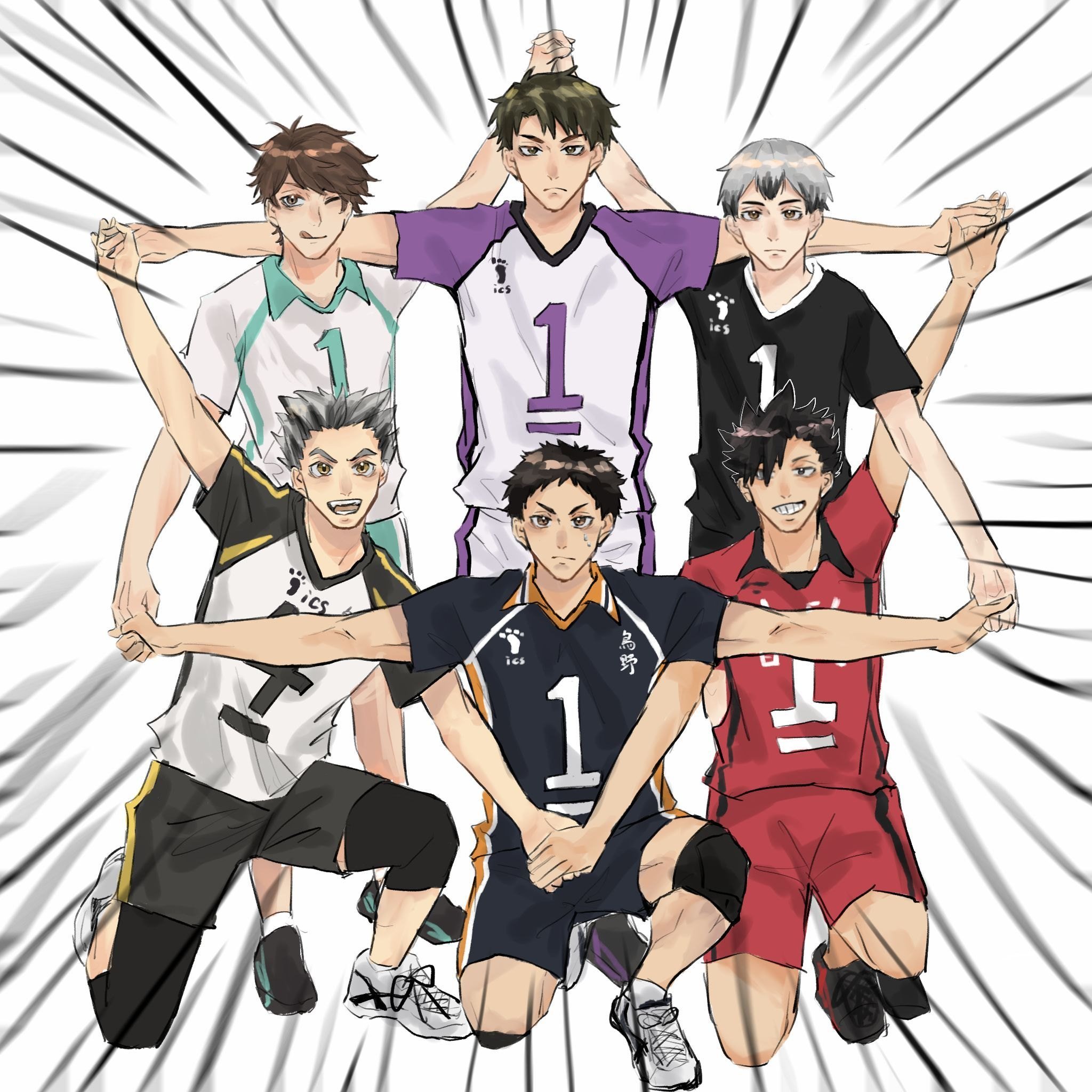 Аниме волейбол команда Шираторидзава