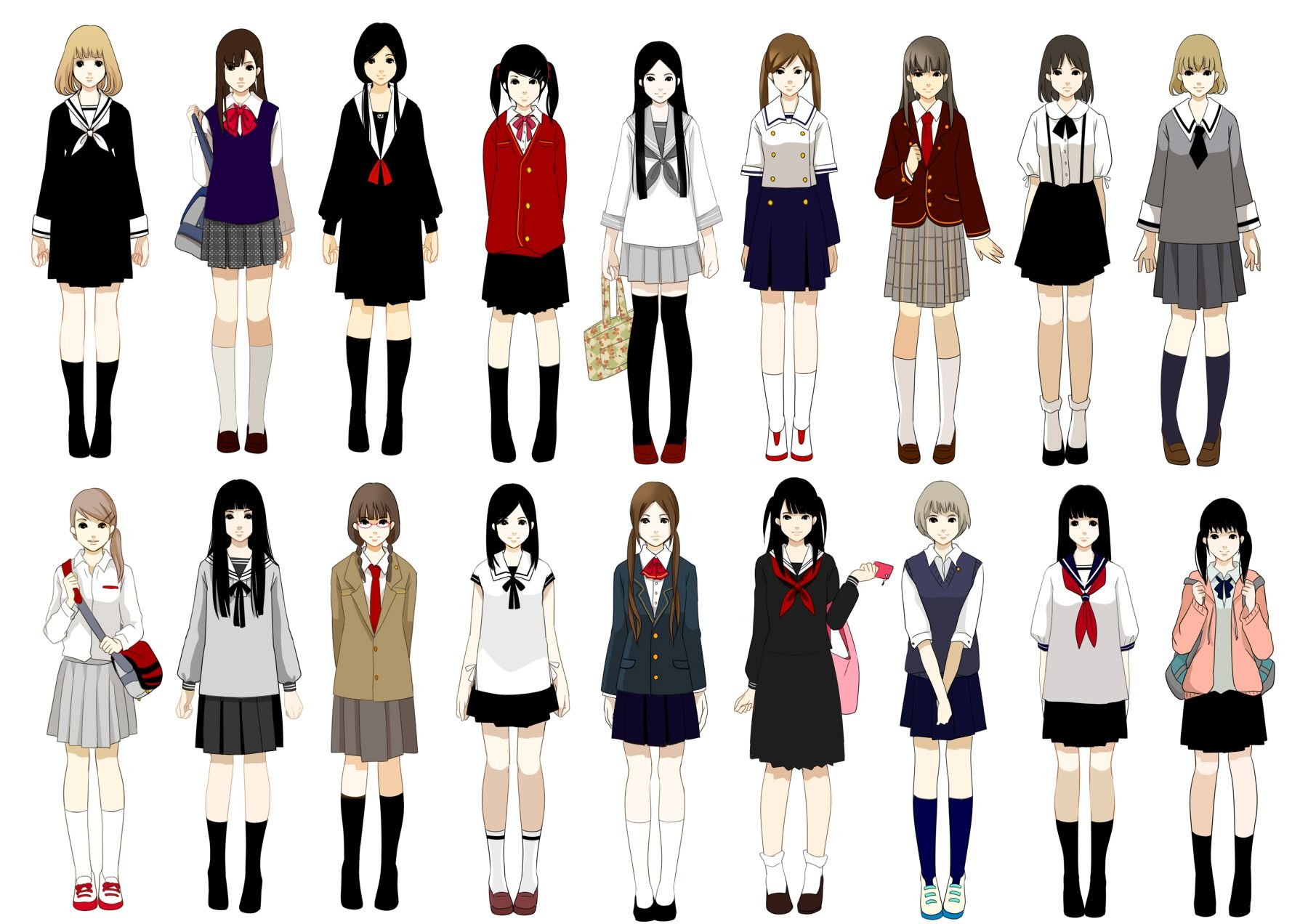 Школьная форма Японии для девочек аниме