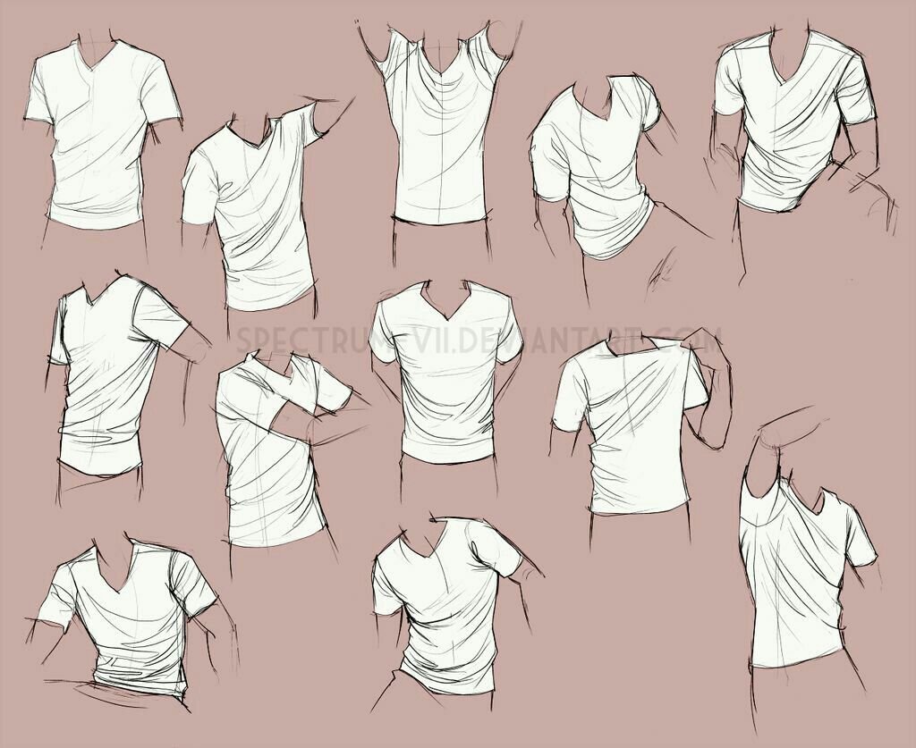 Складки на одежде референс футболка