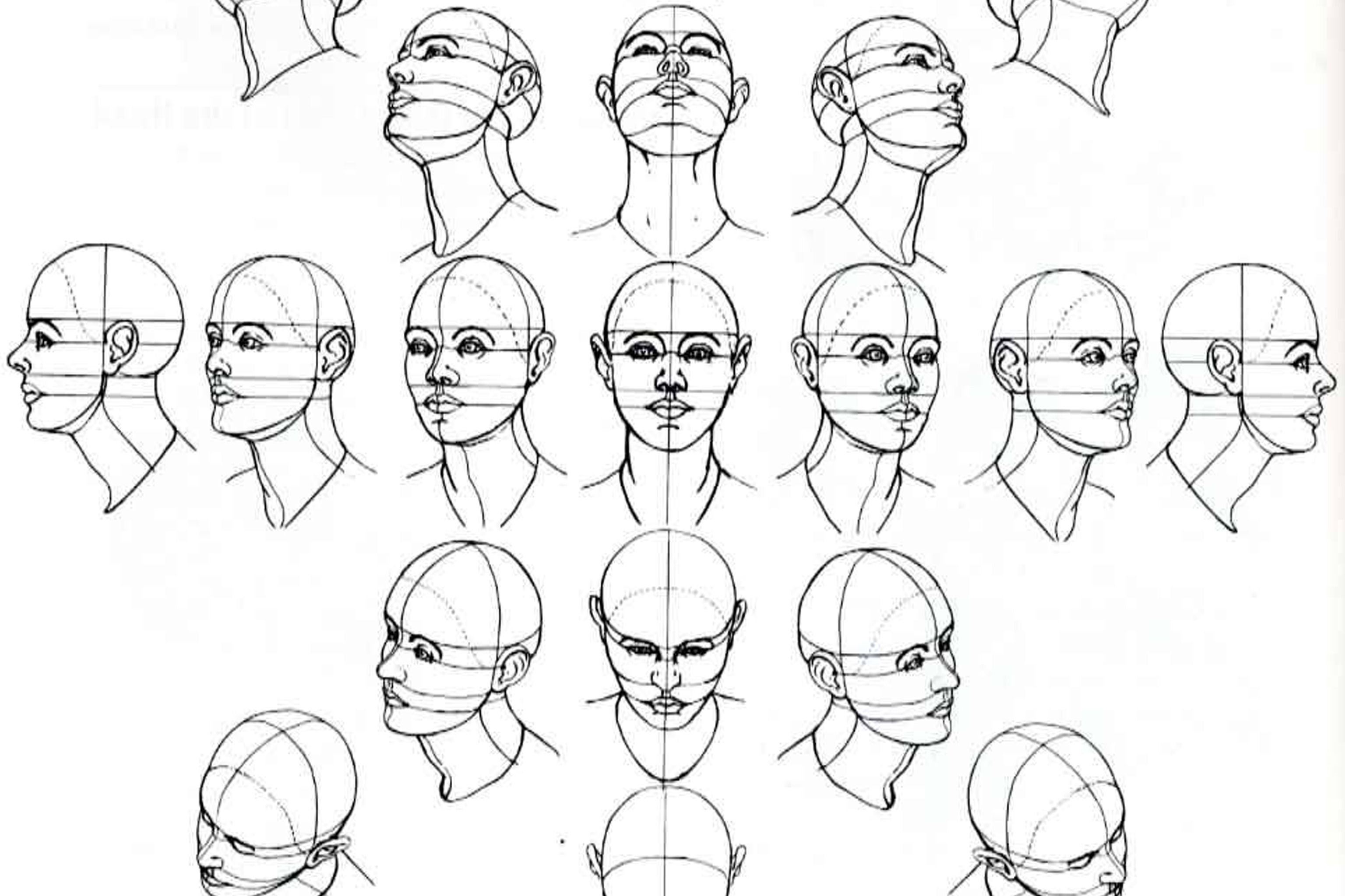Голова в разных ракурсах рисунки аниме