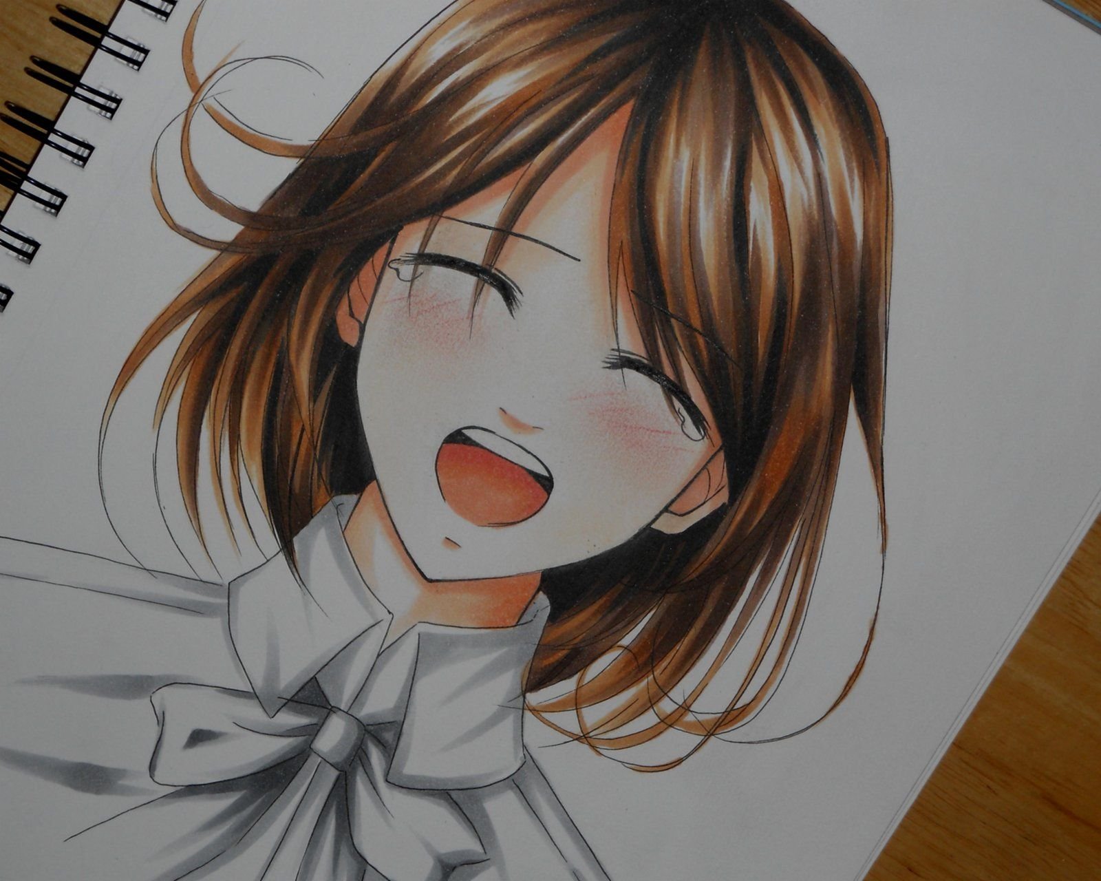 Рисования лица аниме цветное