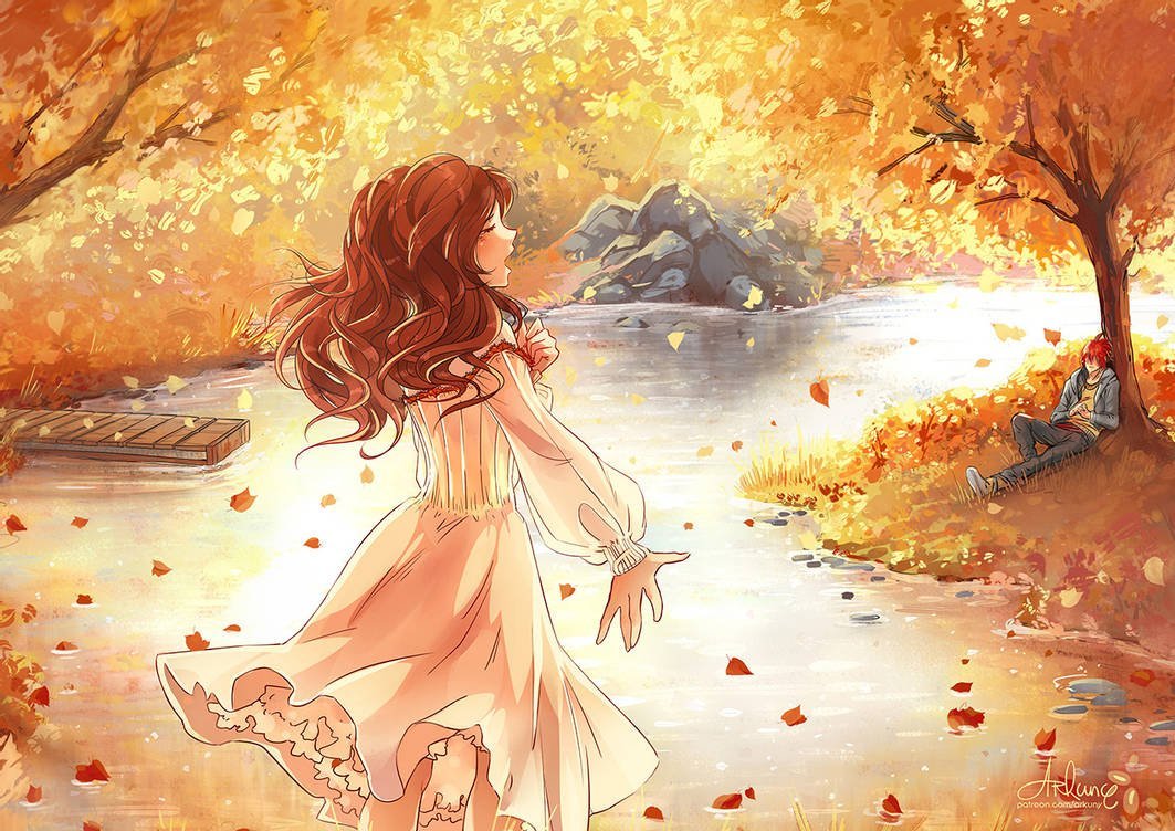 Осенняя девушка арт