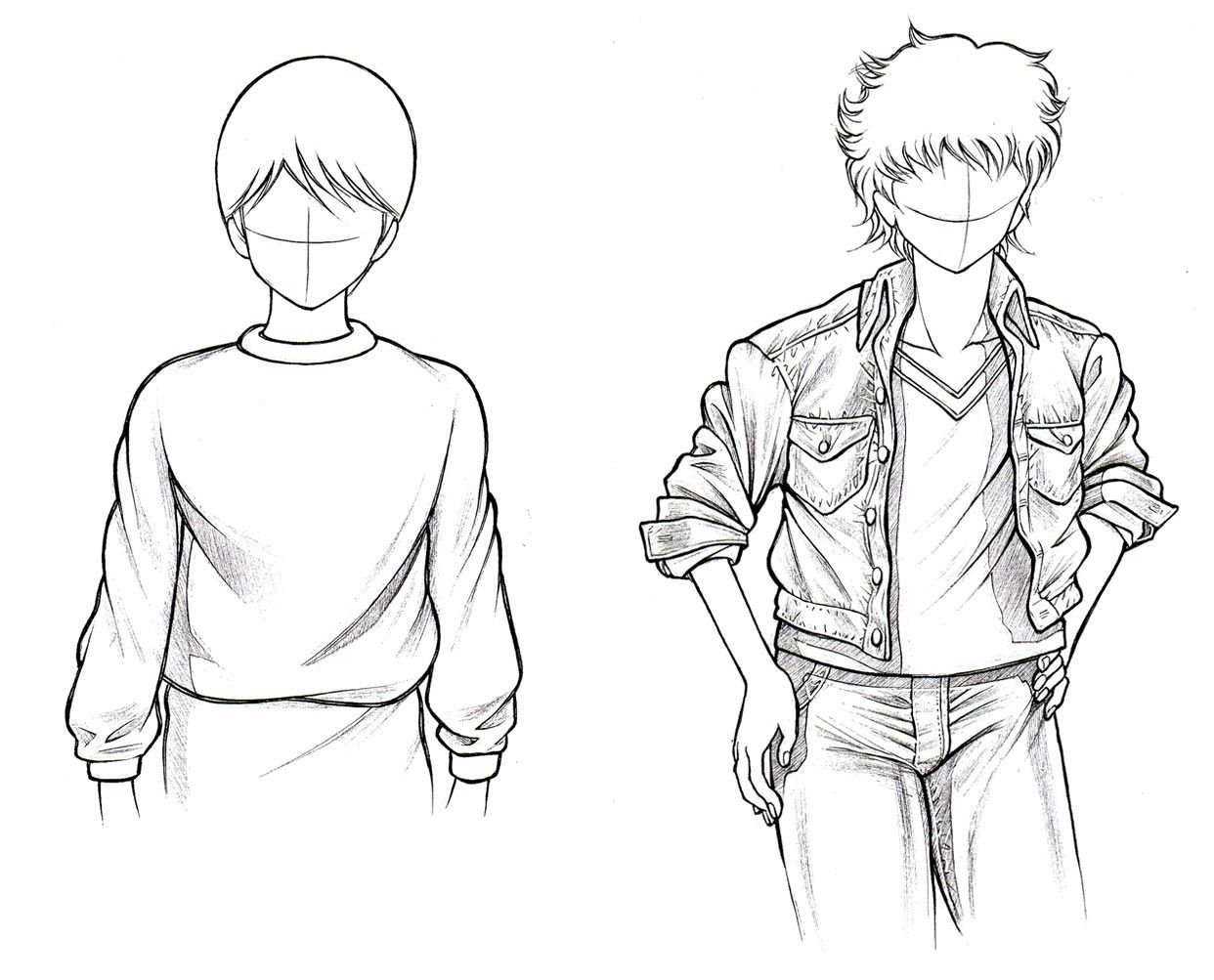 Одежда аниме для рисования парней