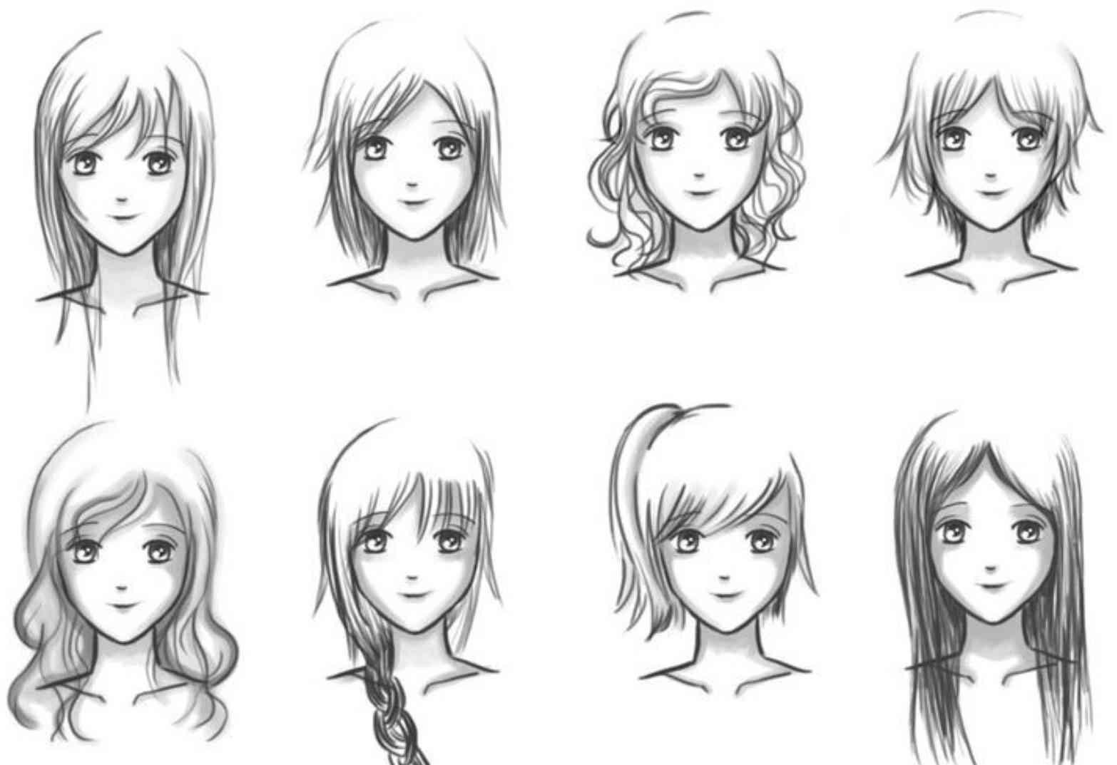 Зарисовки волос аниме