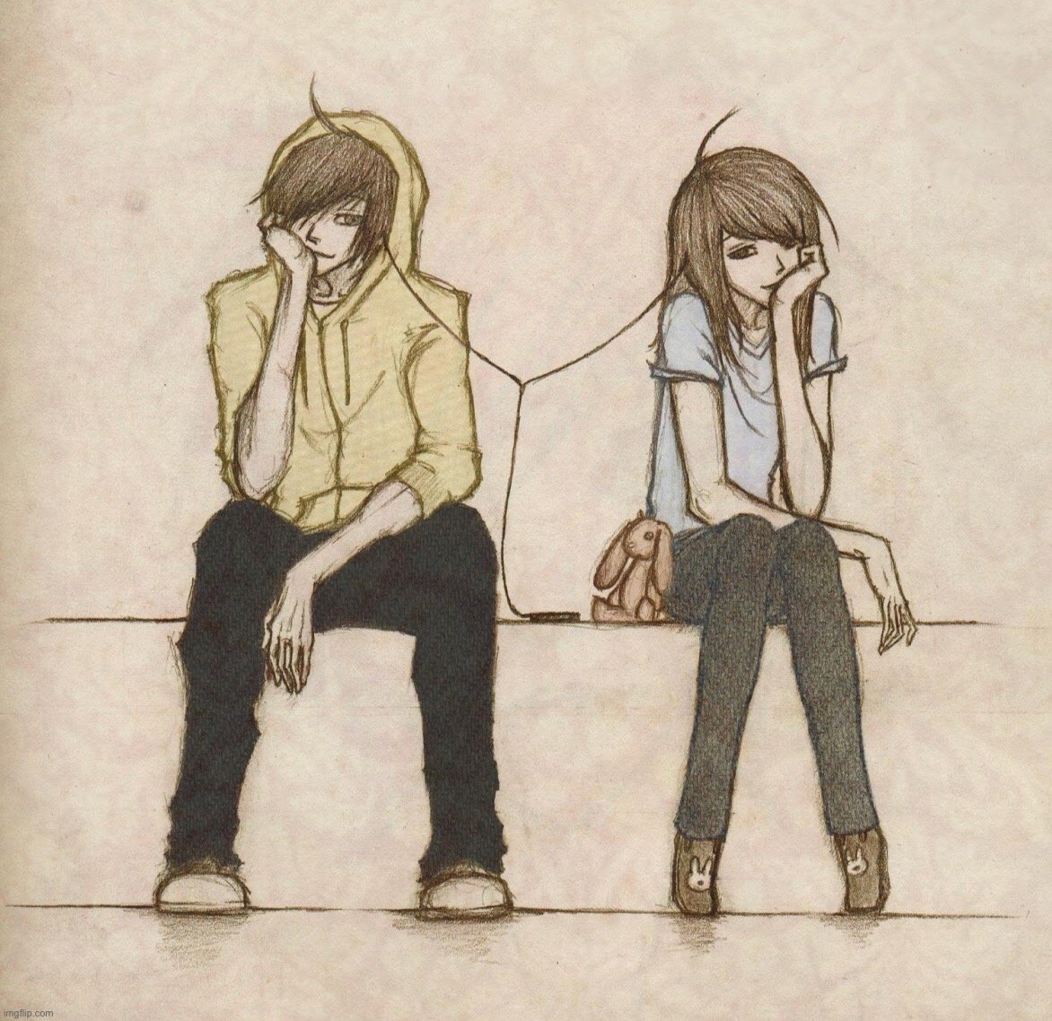 Друзья парень и девушка иллюстрация