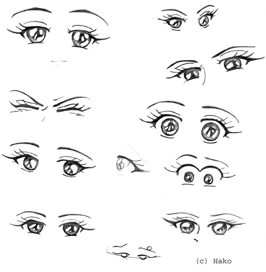 Тренировка рисования аниме глаза